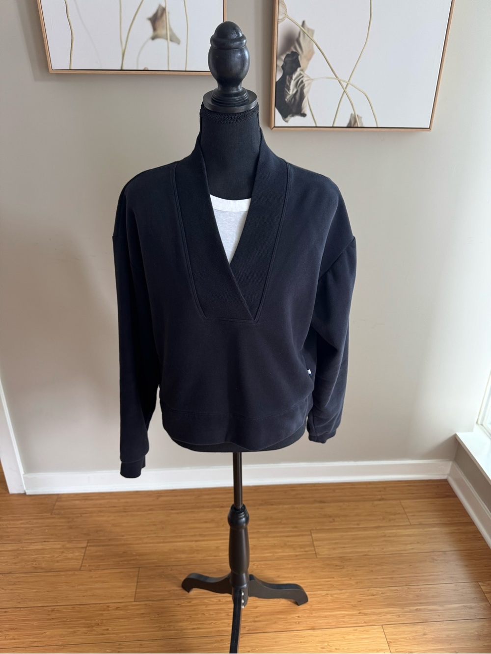 Kit and Ace Black V-Neck Pullover Sweatshirt - Picture 2 of 5